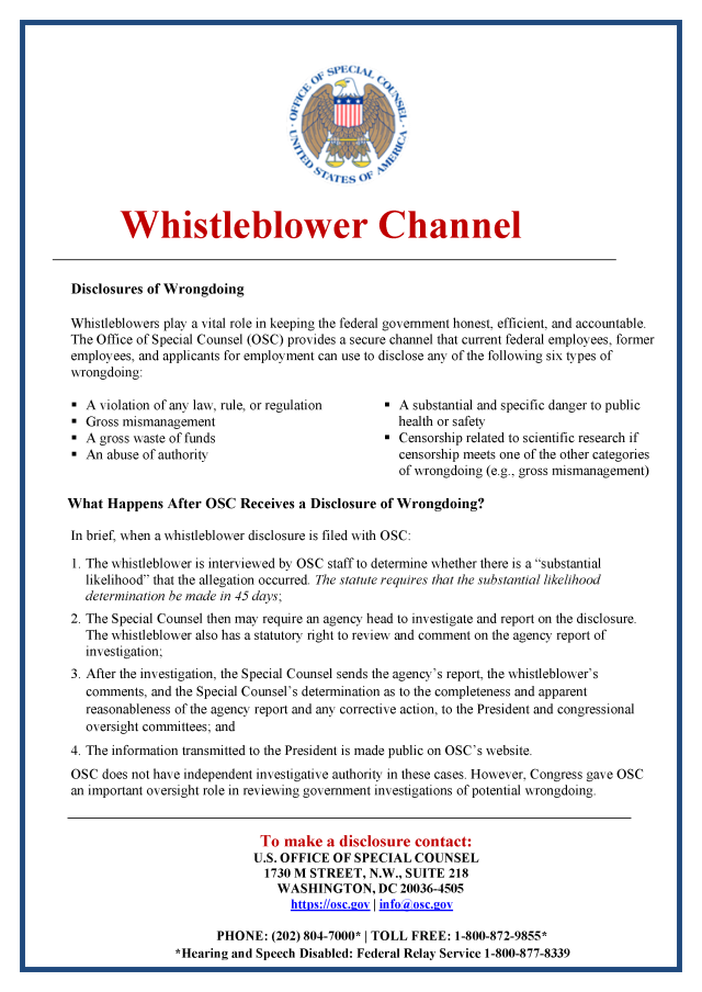 Whistleblowing Poster. Click below to view PDF