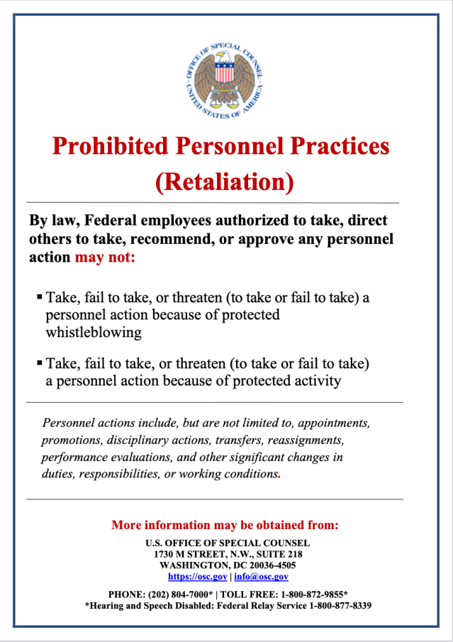 OSC Prohibited Personnel Practices poster image thumbnail