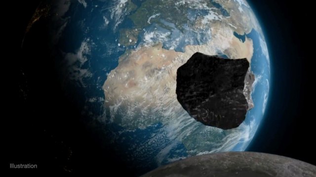 Illustration of a meteor moving toward Earth.