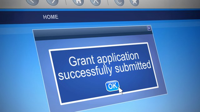 A computer screen with a box that says, “Grant application successfully submitted.”