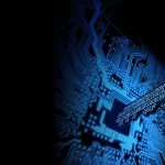 Illustration of a key formed by binary code going into a computer circuit board.