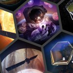 A collage of hexagonal panels showing images related to the five NASA Science Mission Directorate divisions, including: the Geospace Dynamics Constellation, the Nancy Grace Roman Space Telescope, the Solar Orbiter, an astronaut encircled by icons representing NASA’s Biological and Physical Sciences goals, the Soil Moisture Active Passive mission, a close-up of the Sun, the Europa Clipper mission, the Habitable Worlds Observatory, the International Space Station, and the Perseverance rover.
